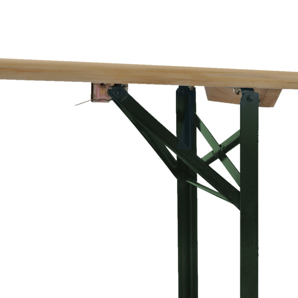 Produktbild för Hopfällbart ölbord med 2 bänkar 220 cm granträ