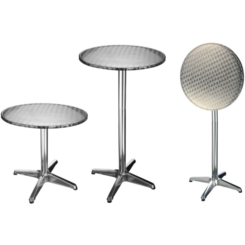 Produktbild för HI Hopfällbart cafébord/barbord i aluminium runt 60x60x(58-115) cm