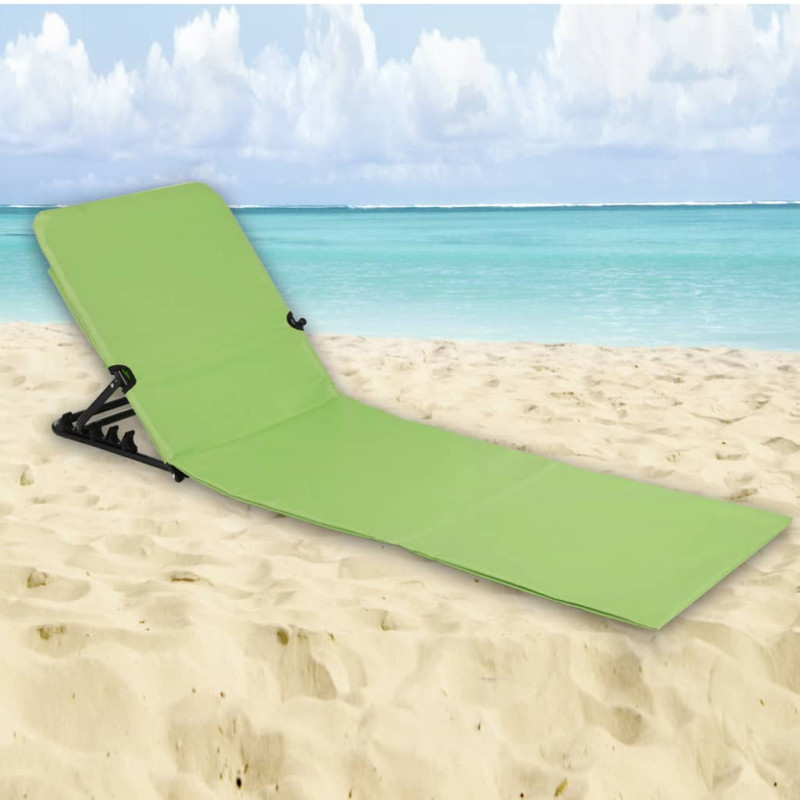 Produktbild för HI Hopfällbar strandmatta PVC grön