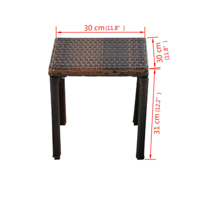 Produktbild för Solsängar med bord konstrotting brun