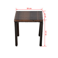 Produktbild för Solsängar med bord konstrotting brun