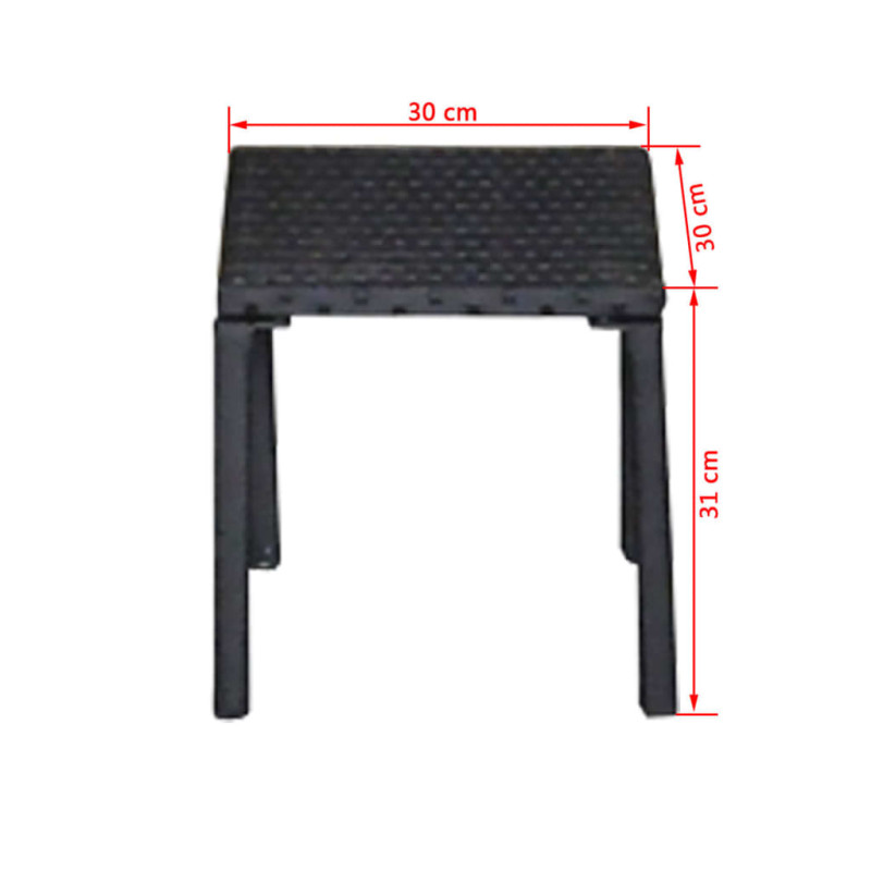 Produktbild för Solsängar med bord konstrotting svart