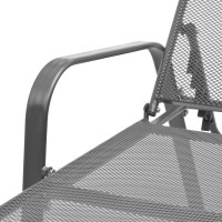 Produktbild för Solsängar 2 st med bord stål antracit