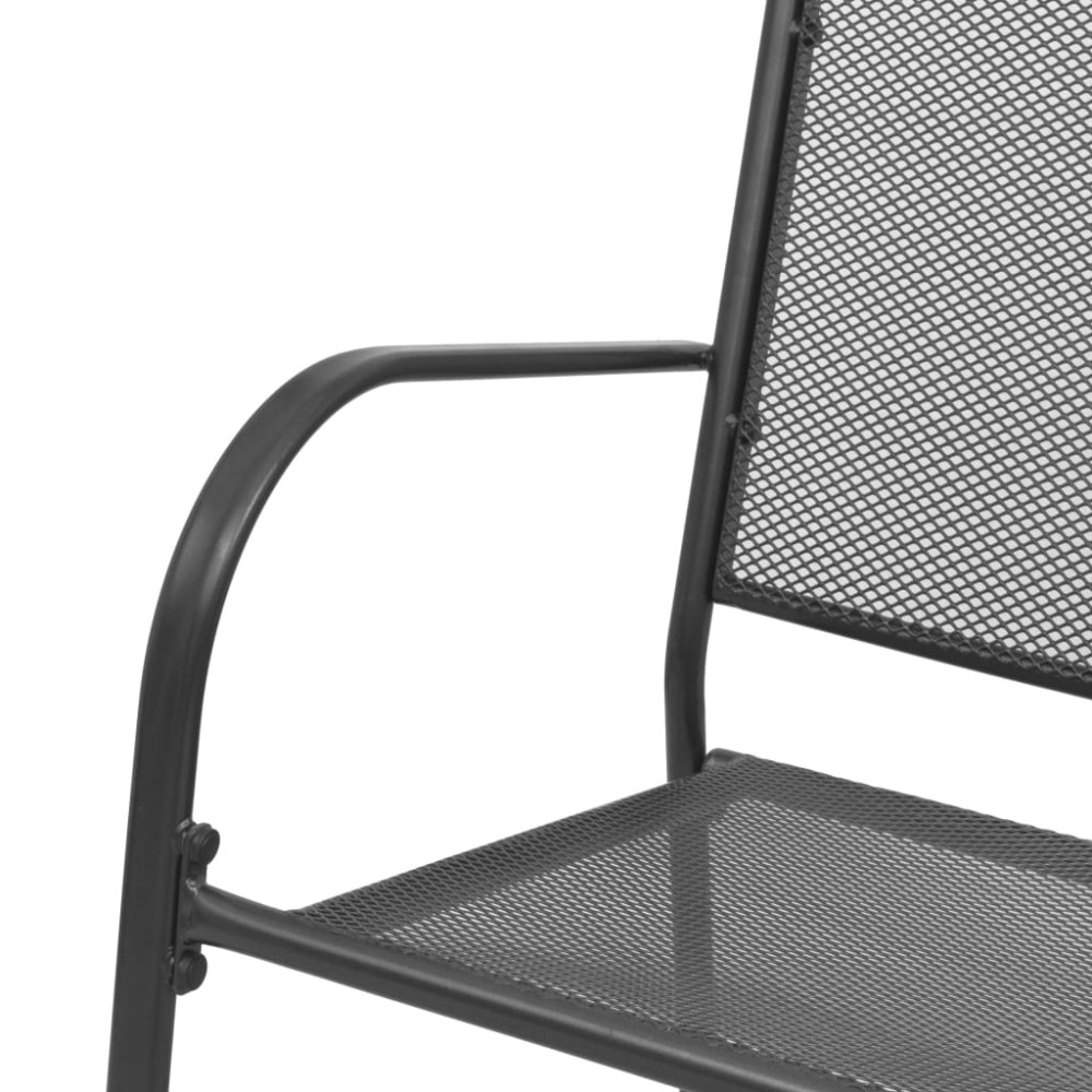Produktbild för Trädgårdsbänk 108 cm stål och nät antracit