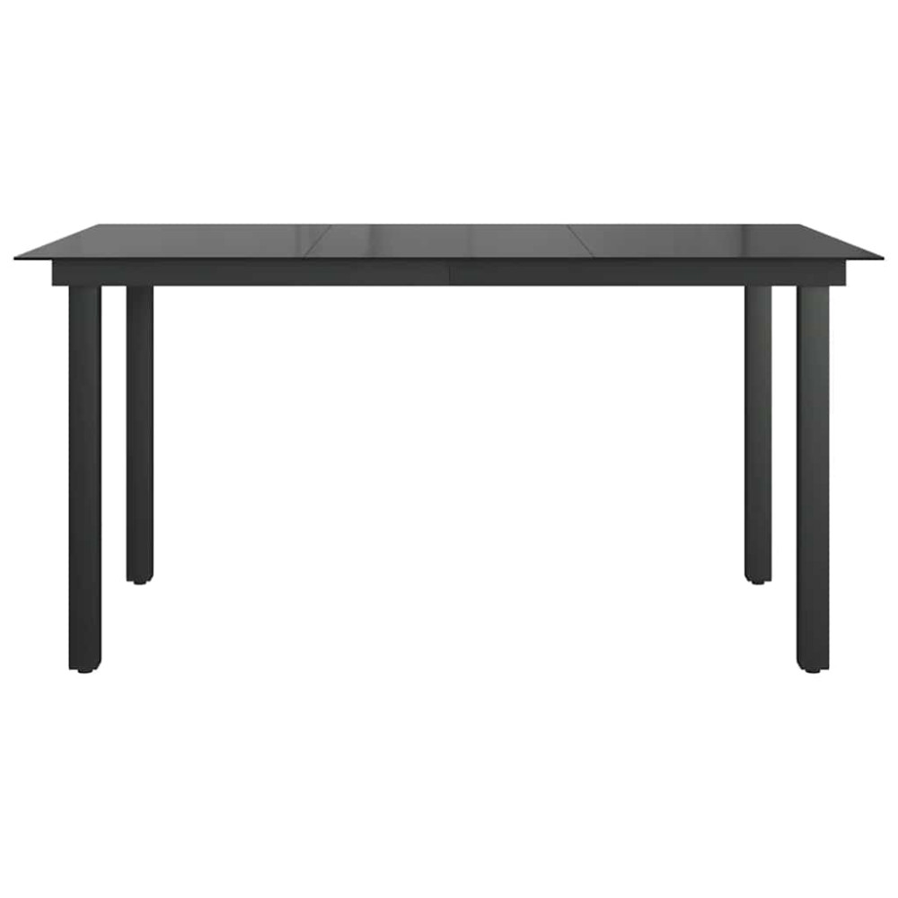 Produktbild för Trädgårdsbord svart 150x90x74 cm aluminium och glas
