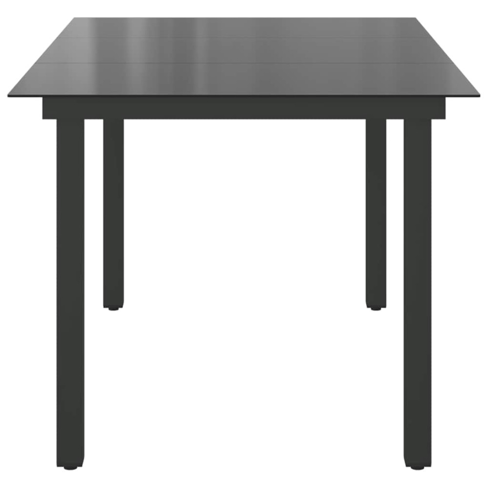 Produktbild för Trädgårdsbord svart 150x90x74 cm aluminium och glas