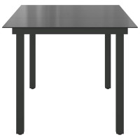 Produktbild för Trädgårdsbord svart 150x90x74 cm aluminium och glas