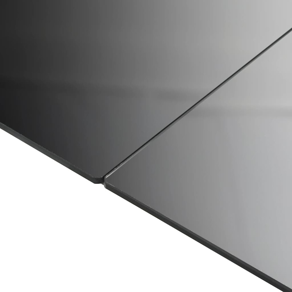 Produktbild för Trädgårdsbord svart 150x90x74 cm aluminium och glas