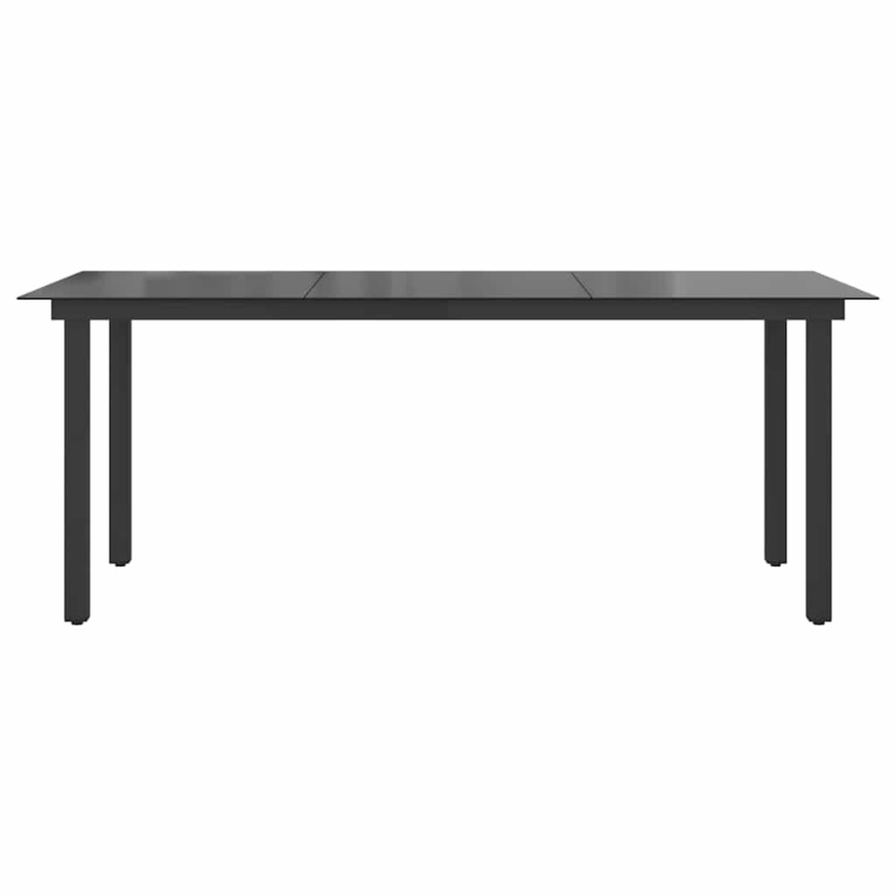 Produktbild för Trädgårdsbord svart 190x90x74 cm aluminium och glas