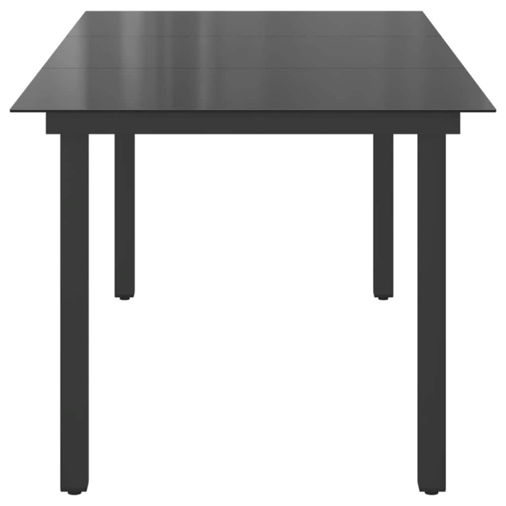 Produktbild för Trädgårdsbord svart 190x90x74 cm aluminium och glas