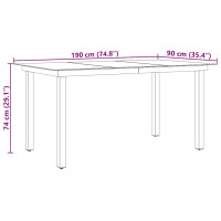 Produktbild för Trädgårdsbord svart 190x90x74 cm aluminium och glas