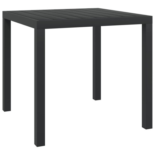 vidaXL Trädgårdsbord svart 80x80x74 cm aluminium och WPC