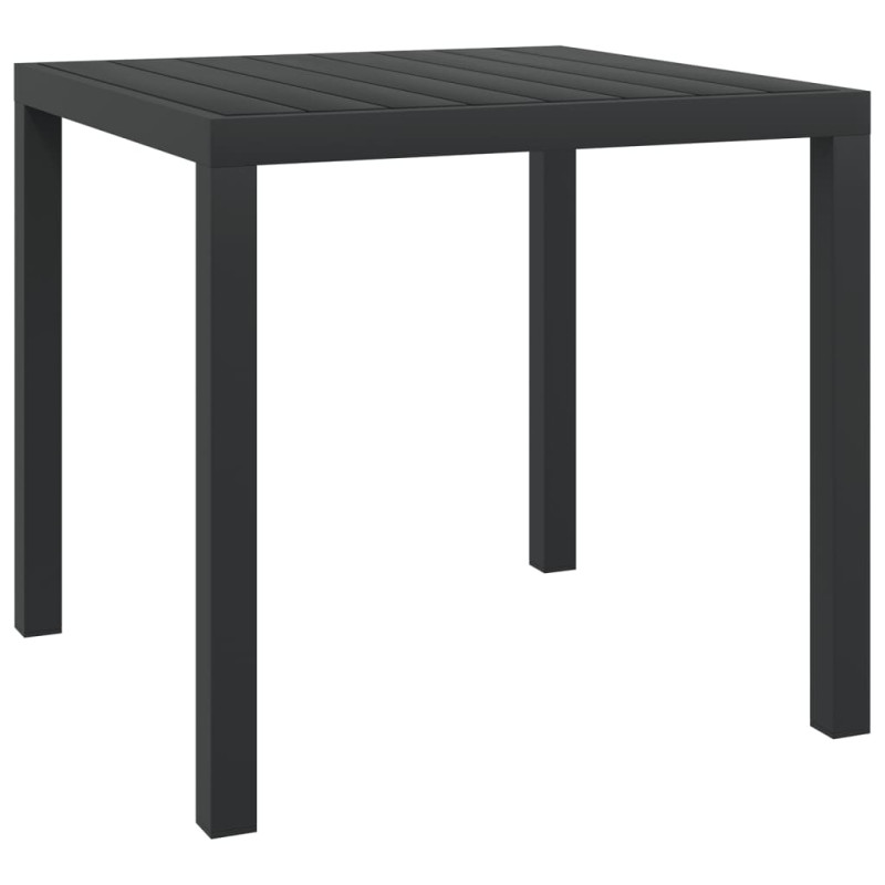 Produktbild för Trädgårdsbord svart 80x80x74 cm aluminium och WPC