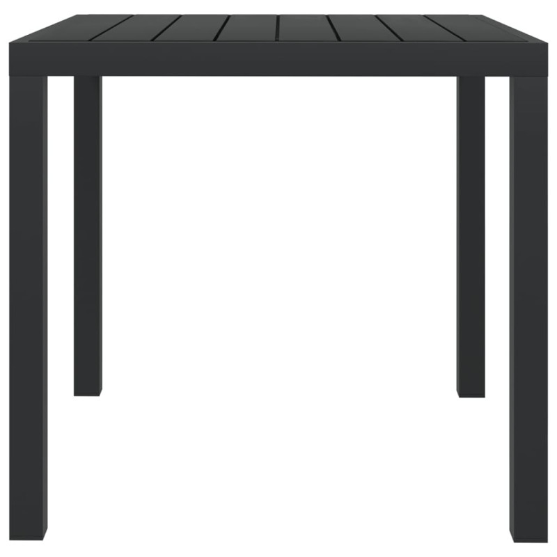 Produktbild för Trädgårdsbord svart 80x80x74 cm aluminium och WPC