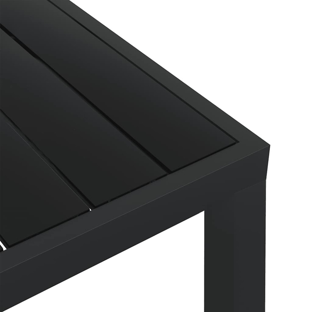 Produktbild för Trädgårdsbord svart 80x80x74 cm aluminium och WPC