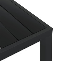 Produktbild för Trädgårdsbord svart 80x80x74 cm aluminium och WPC