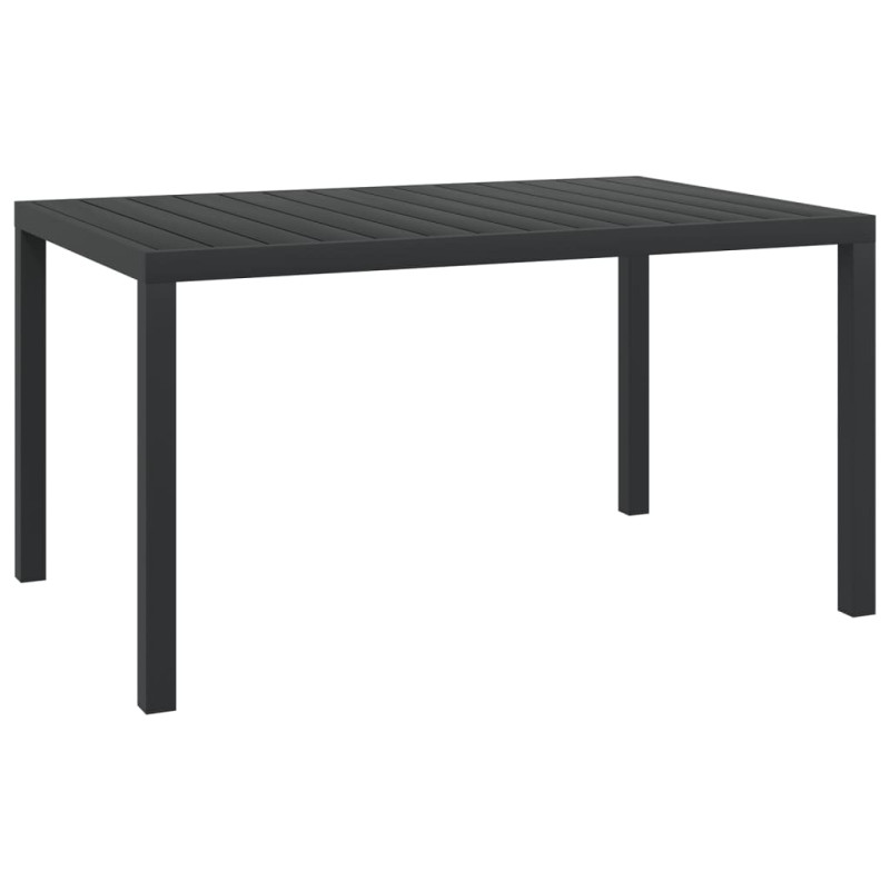 Produktbild för Trädgårdsbord svart 150x90x74 cm aluminium och WPC