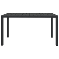 Miniatyr av produktbild för Trädgårdsbord svart 150x90x74 cm aluminium och WPC