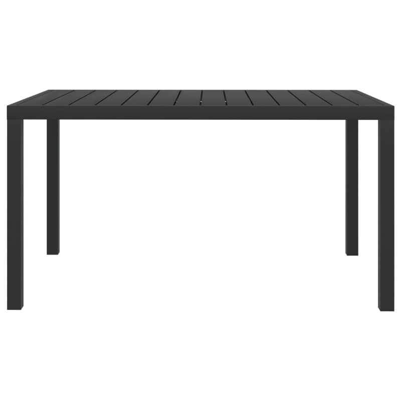 Produktbild för Trädgårdsbord svart 150x90x74 cm aluminium och WPC