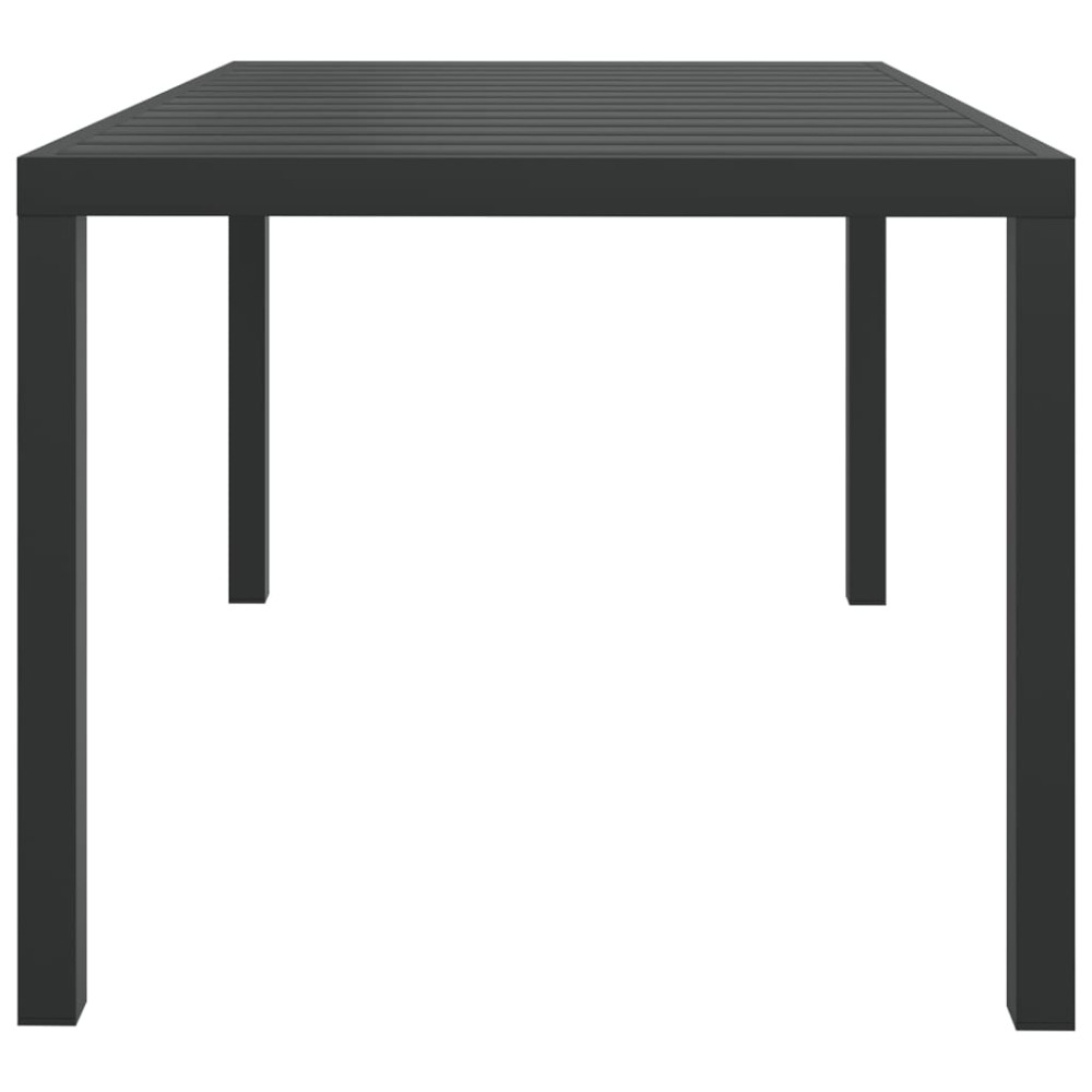 Produktbild för Trädgårdsbord svart 150x90x74 cm aluminium och WPC