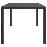 Produktbild för Trädgårdsbord svart 150x90x74 cm aluminium och WPC