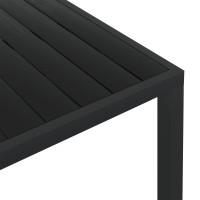 Produktbild för Trädgårdsbord svart 150x90x74 cm aluminium och WPC