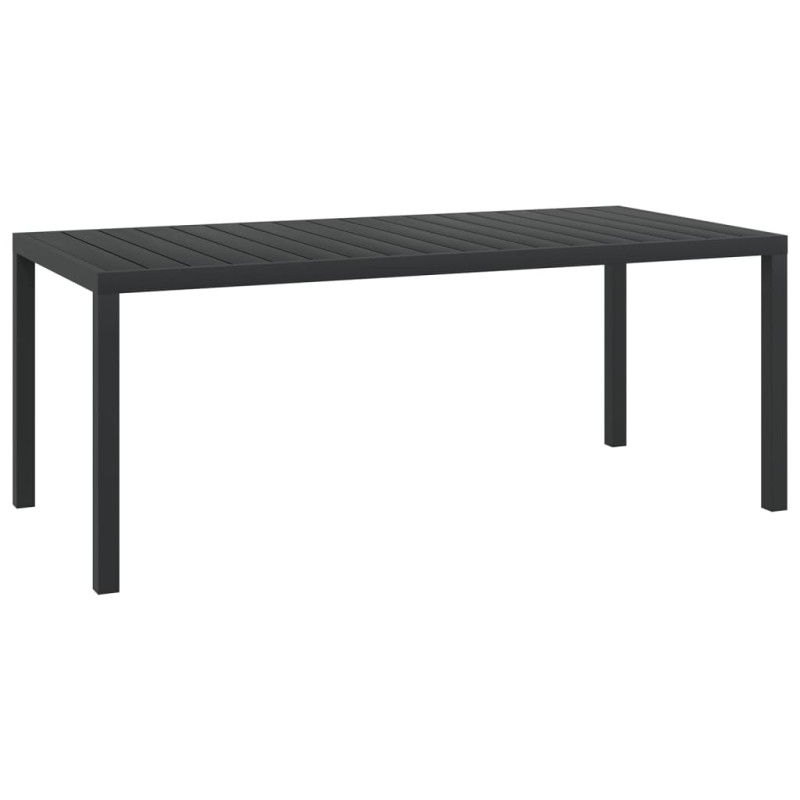 Produktbild för Trädgårdsbord svart 185x90x74 cm aluminium och WPC