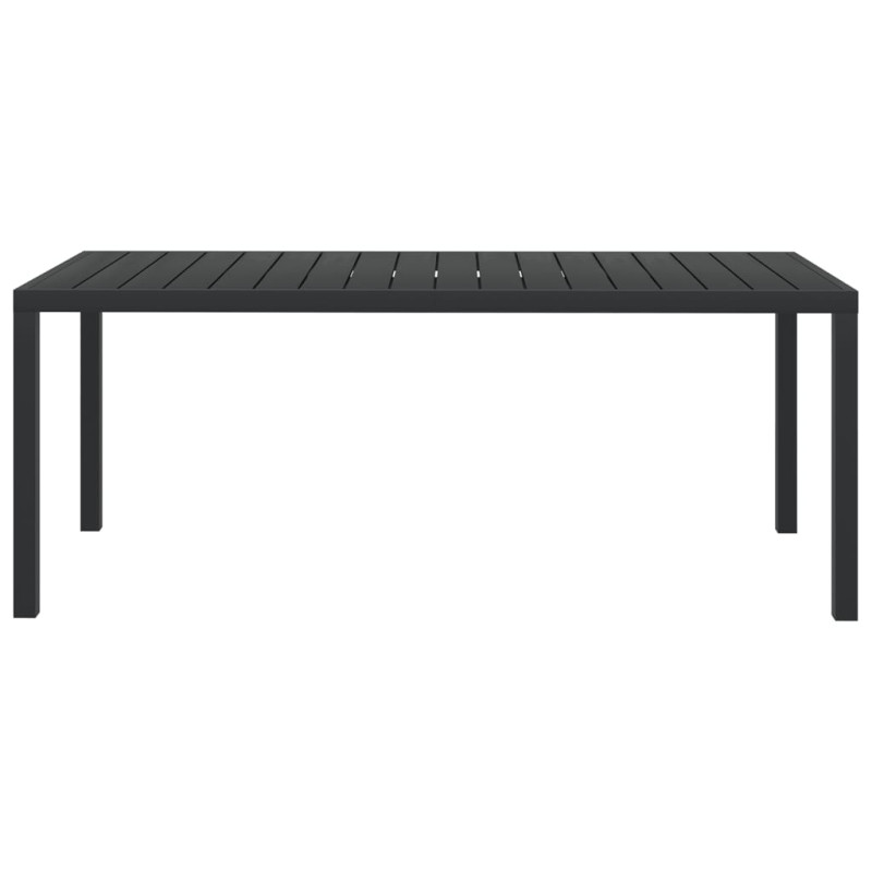 Produktbild för Trädgårdsbord svart 185x90x74 cm aluminium och WPC