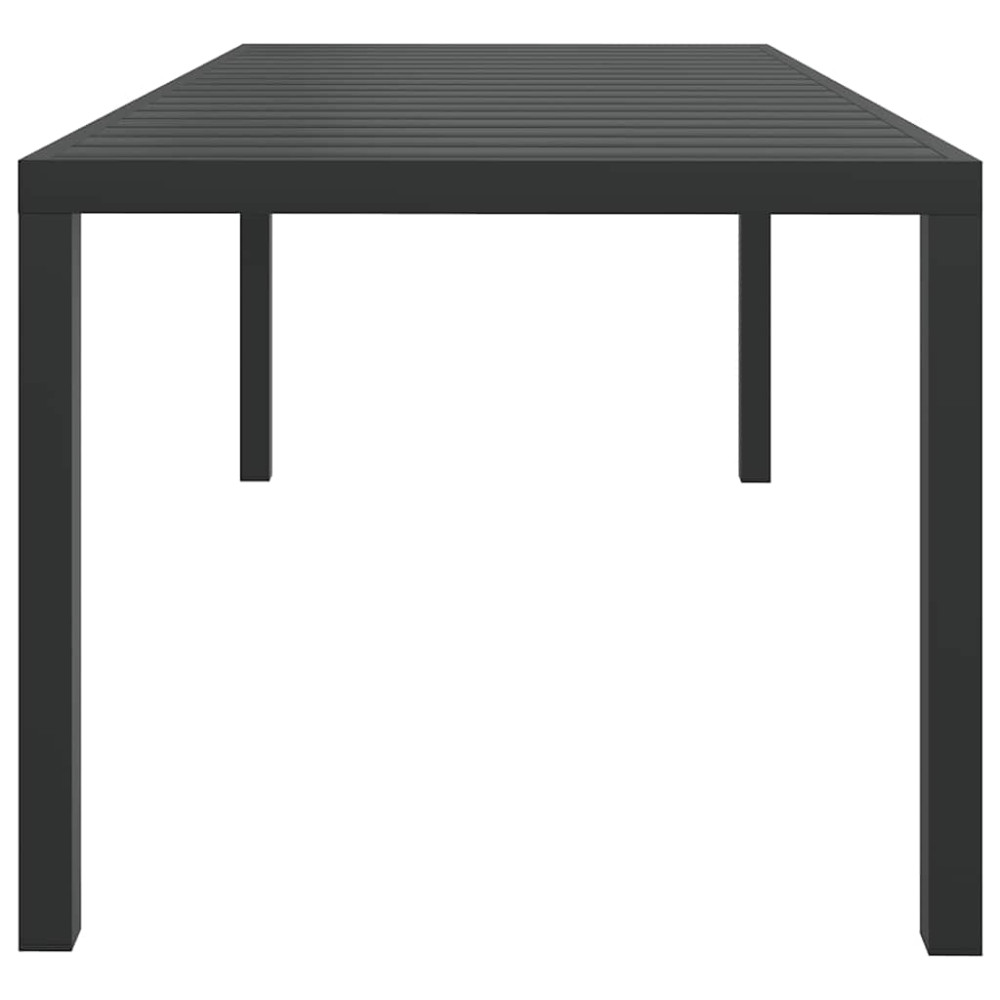 Produktbild för Trädgårdsbord svart 185x90x74 cm aluminium och WPC