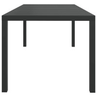 Produktbild för Trädgårdsbord svart 185x90x74 cm aluminium och WPC