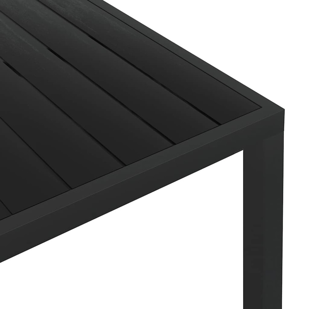 Produktbild för Trädgårdsbord svart 185x90x74 cm aluminium och WPC