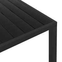 Produktbild för Trädgårdsbord svart 185x90x74 cm aluminium och WPC