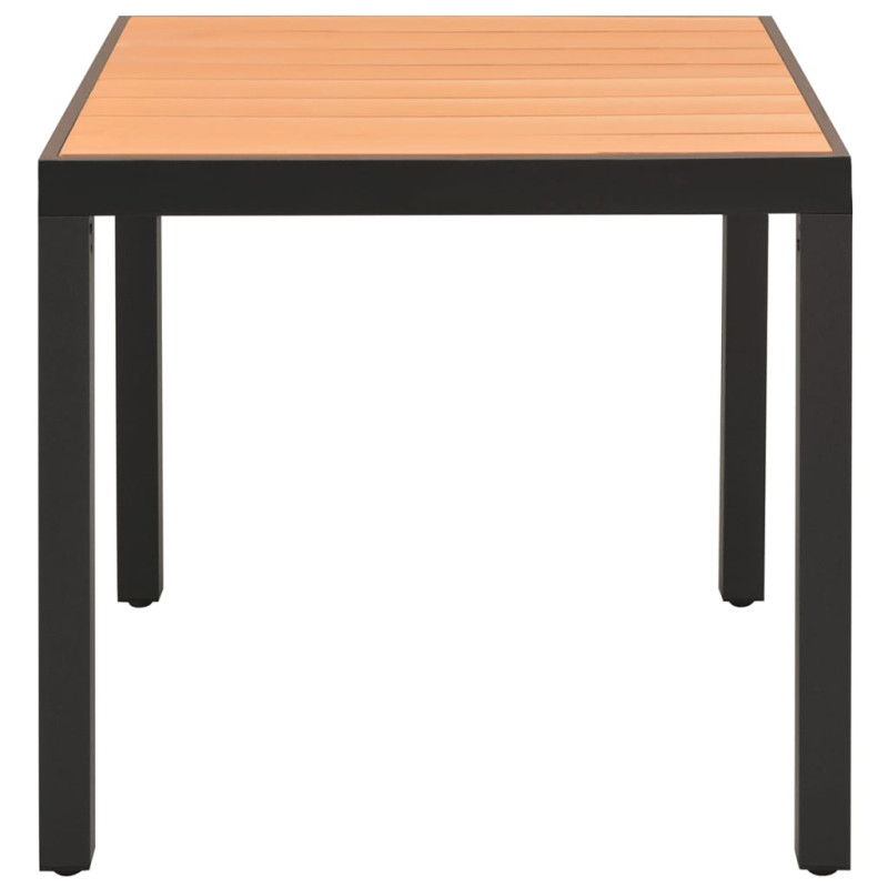 Produktbild för Trädgårdsbord brun 80x80x74 cm aluminium och WPC
