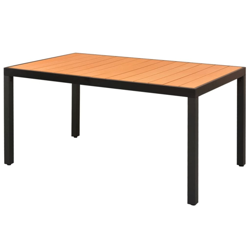 Produktbild för Trädgårdsbord brun 150x90x74 cm aluminium och WPC