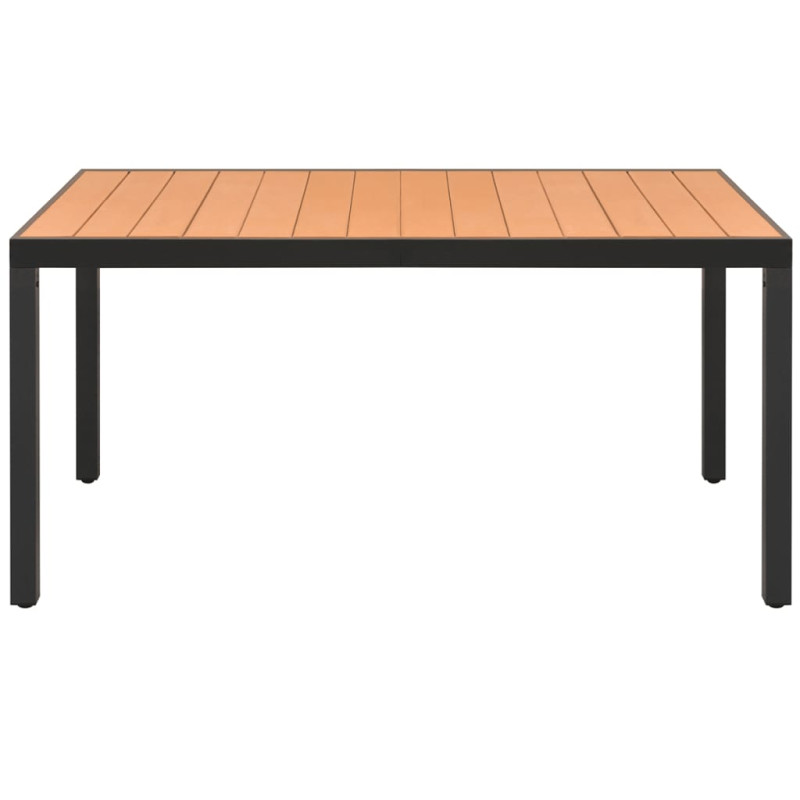 Produktbild för Trädgårdsbord brun 150x90x74 cm aluminium och WPC