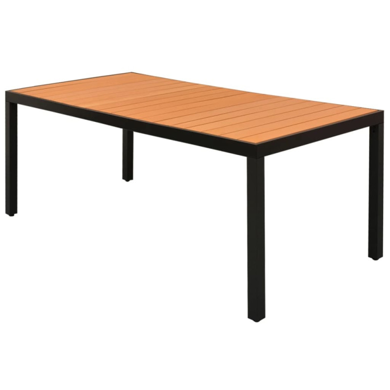 Produktbild för Trädgårdsbord brun 185x90x74 cm aluminium och WPC
