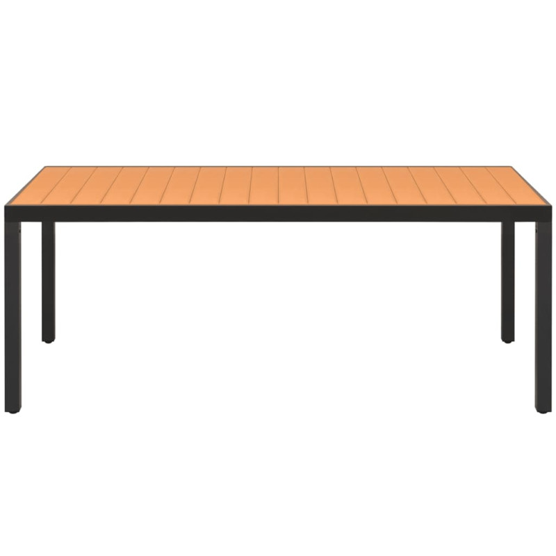 Produktbild för Trädgårdsbord brun 185x90x74 cm aluminium och WPC