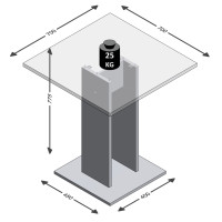 Miniatyr av produktbild för FMD Matbord 70 cm betonggrå och vit