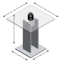 Produktbild för FMD Matbord 70 cm ljus ek och vit