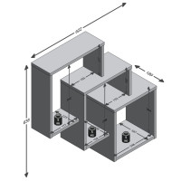 Miniatyr av produktbild för FMD Väggmonterad hylla med 3 fack ek