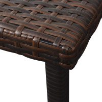 Produktbild för Solsäng med dyna & bord konstrotting brun
