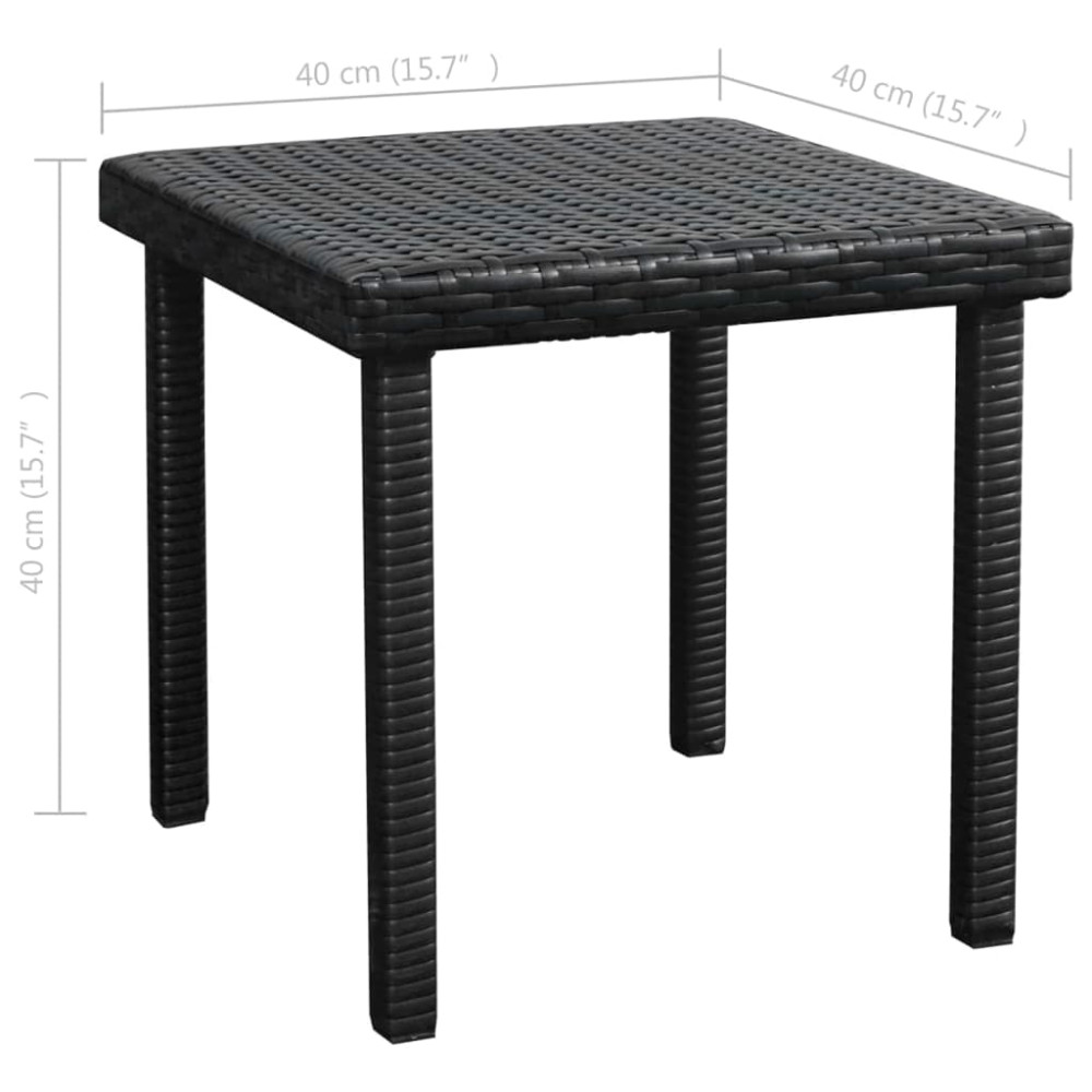 Produktbild för Solsäng med dyna & bord konstrotting svart