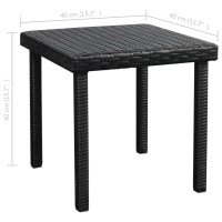 Produktbild för Solsäng med dyna & bord konstrotting svart