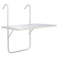 Miniatyr av produktbild för HI Hopfällbart balkongbord vit 60x40x1,2cm