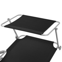 Miniatyr av produktbild för Solsäng med tak stål svart