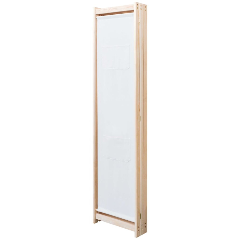 Produktbild för Rumsavdelare 3 paneler gräddvit 120x170x4 cm tyg
