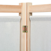 Produktbild för Rumsavdelare 3 paneler gräddvit 120x170x4 cm tyg