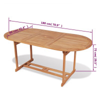 Produktbild för Trädgårdsbord 180x90x75 cm massiv teak