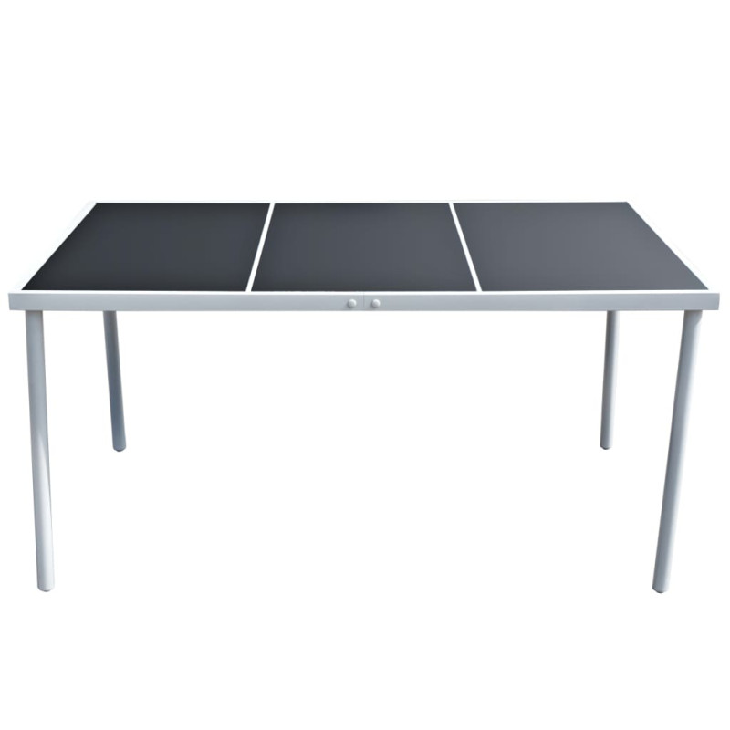 Produktbild för Trädgårdsbord 150x90x74 cm svart stål