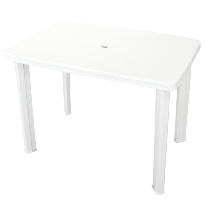 Produktbild för Trädgårdsbord vit 101x68x72 cm plast